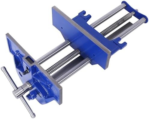 10.5 Inch Jaw Width Quick Release Woodworking Vise Heavy Duty Metal Cast Iron Workholding Clamp Tool for Woodworking and Carpentry Blue