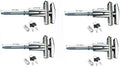 Dixie Narco T-Handle Replacement Whole Set Assembled with High Security Lock (Chrome Pack of 4, Assembled w/High Security Pagoda Lock)
