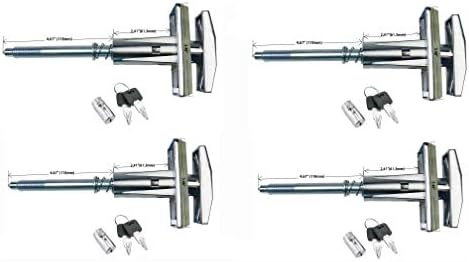 Dixie Narco T-Handle Replacement Whole Set Assembled with High Security Lock (Chrome Pack of 4, Assembled w/High Security Pagoda Lock)