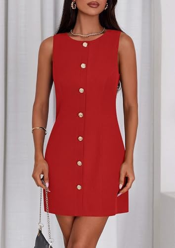 PRETTYGARDEN Women Business Casual Cocktail Work Short Dress