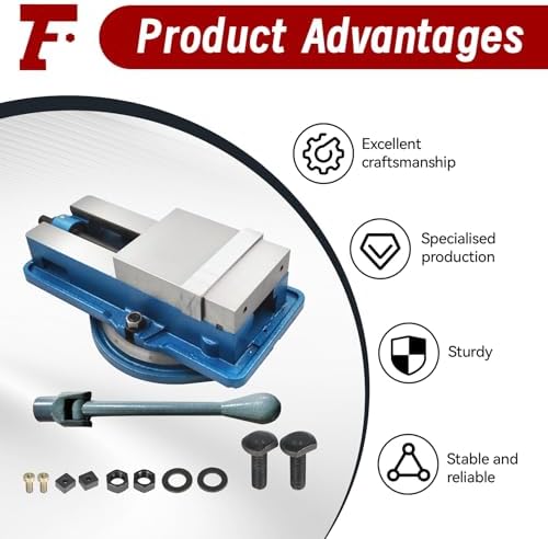findmall 6 x 7-1/2" Accuracy Mill Vise Lengthen W/Swivel Base for Milling Shaping and Drilling Machines