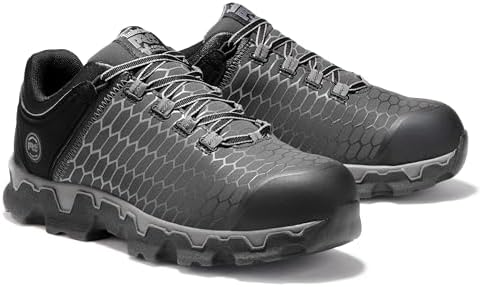 Timberland PRO Men's Powertrain Sport Alloy Safety Toe Industrial Athletic Work Shoe, Black/Grey-2024 New Raptek, 7
