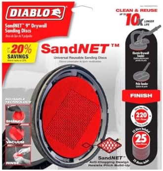 Diablo SandNET Sanding Discs for Drywall - 9", 220-Grit Ultra Fine, 25-Pack