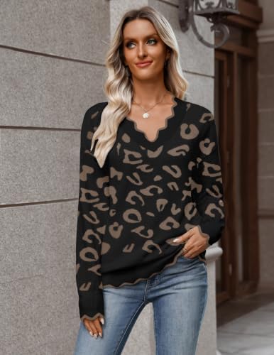 Zeagoo Women's 2026 Fall V Neck Sweater Long Sleeve Lightweight Knit Tops