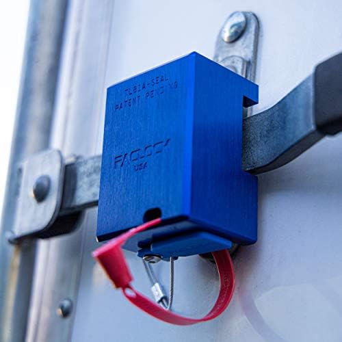 PACLOCK's TL81A-Seal Trailer Lock, Blue Anodized Aluminum, High Performance 6-Pin Cylinder, One Lock Keyed to a Number U-Pick! w/ 2 Keys, Hidden Shackle