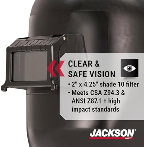 Jackson Safety PL280 Pipeline Welding Helmet - Shade 10 Flip Front Welding Hood - ANSI Z87.1 - Made in USA (Multiple Headgear Styles and Colors)