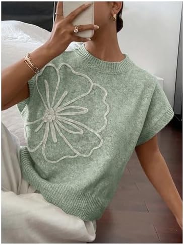 SOLY HUX Women's Short Sleeve Business Casual Sweater