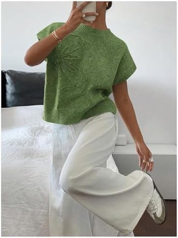 SOLY HUX Women's Short Sleeve Business Casual Sweater
