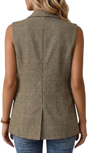 Mina Self Women's Sleeveless Vest Tops Open Front Lightweight Blazer Jacket