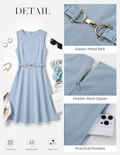 GRACE KARIN Work Business Midi Flowy Sleeveless Dresses for Women