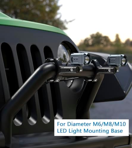 VAZESWIN 2 PCS Motorcycle Light Bar Mounts for 0.87"-1.65" Roll Bar Bumper