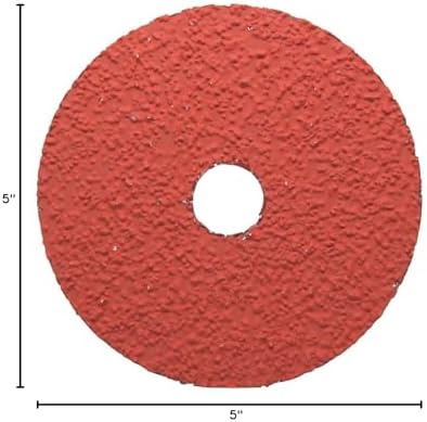 Benchmark Abrasives 5 Inch Sanding Discs Ceramic Resin Fiber Grinding Disc for Grinding, Stripping on Wood, Fiberglass, Steel, Metal, 7/8" Arbor Angle Grinder Sanding Disc, 25 Pack - 50 Grit