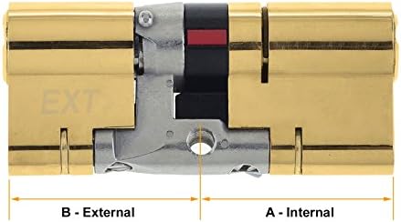 Yale B-YS3-5040B Anti-Snap 3 Star Euro Double Cylinder, High Security, 50:40 (90mm), Brass Finish