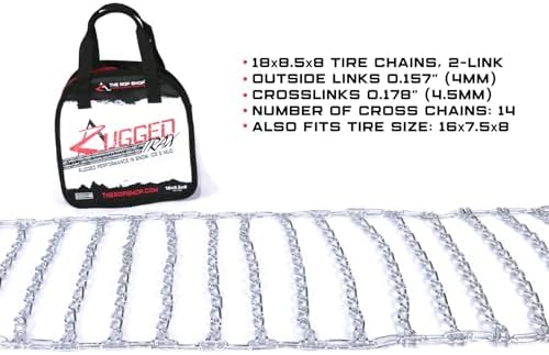 The ROP Shop Pair of 2 Link Tire Chains 16x7.5x8