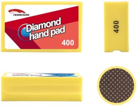 Diamond Hand Polishing Pads Foam Back Sanding Blocks for Sanding Ceramics Glass Tile Concrete Stone Marble Granite Grit 400