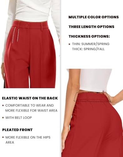 FUNYYZO Wide Leg Dress Pants for Women Work Slacks Business Casual Outfits