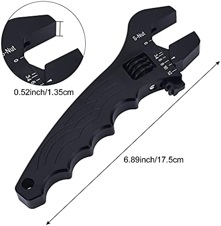 EVIL ENERGY 8AN Block Off Cap Fitting 2PCS Bundle with Adjustable 3AN-12AN Wrench Aluminum Black