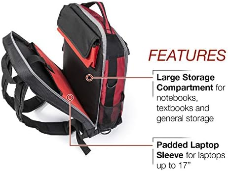Lincoln Electric Welders All-in-One Backpack | Tool, PPE and Electronics Storage | Adjustable External Storage Net | K3740-1, Black, Red, Grey