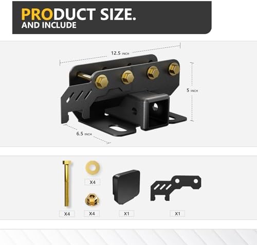 YZONA Tow Hitch 2 Inch, for Ford Bronco Tow Hitch Trailer Kit Compatible for 2021-2026 Ford Bronco 2 Door & 4 Door Hitch Receiver with Cover, Rear Bumper Towing Hook Combo (Exclude Bronco Sport)