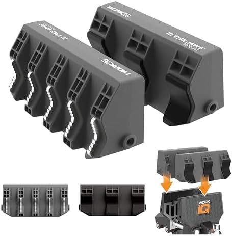 Work IQ Tools Pipe-Fit Vise Jaws | Double-Sided Jaws For Secure Grip | Upgraded Jaws for Securing PVC, Cast Iron, Copper or Aluminum Pipes and Tubes | Compatible with IQ Vise
