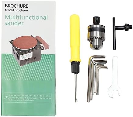 Mini Belt Disc Sander 6-Inch Sanding Disc & 1.2 x 15-Inch Sanding Belts for Wood Metal Stone Grinding, Small Spindle Sander Machine for Curve Grinding (One Sander w/Chuck & Flexible Shaft)