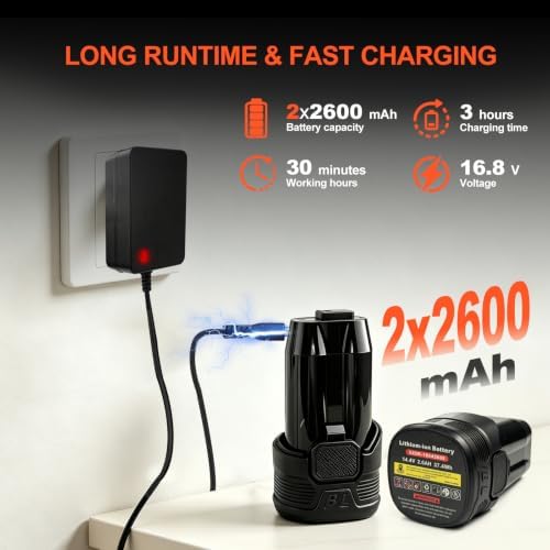 Brushless Small Sander with 36PCS Sandpapers, 2 Variable Speed Cordless Sander (0-500/0-3000 RPM), 2x2600mAh Batteries, Mini Compact Electric Sander for Wood, Metal, Paint Removal, and DIY Projects