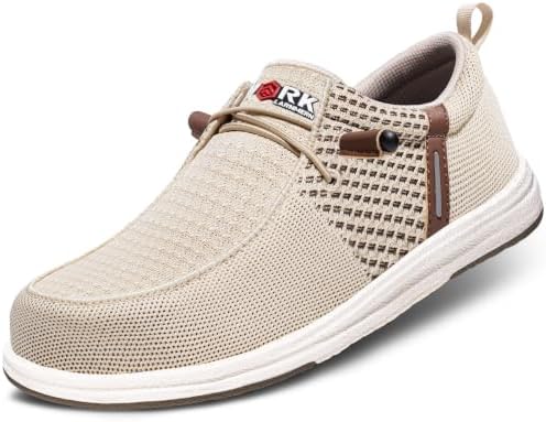 LARNMERN Steel Toe Loafers Women Slip On Work Safety Shoes Walking Sneakers