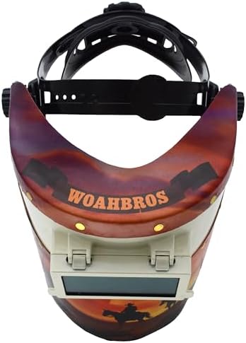 WoahBros Flip-Up Welding Helmet | Sugar Scoop Welding Hood | Fits 2x4 Cheater Lens (Not Included) | Western