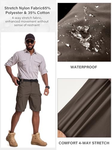 Mens Work Shorts Cargo Tactical Outdoor Wear Resistant Hiking Tool Shorts