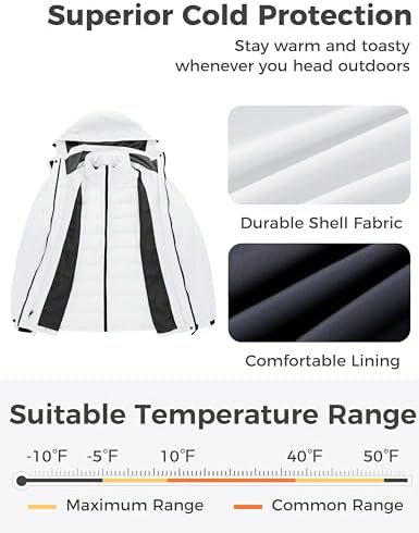 wantdo Women's 3 in 1 Ski Jacket Plus Size Winter Coats Snowboarding Jacket