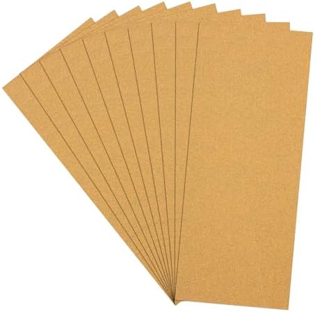10 Pcs 100 Grit Sandpaper 4.5 x 11 Inch Sand Paper Alumina Gold