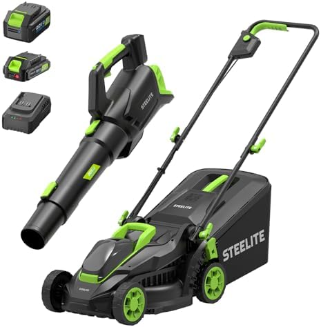 STEELITE Cordless Lawn Mower & Leaf Blower Combo for Small Yards