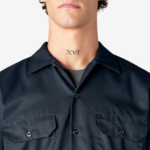 Dickies Men’s Short Sleeve Work Shirt – Durable Twill Button Down Shirts for Men, Lightweight Uniform for Daily Wear