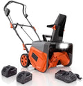 Garvee 40V 20" Cordless Snow Blower, Electric Snow Thrower Machine,Orange