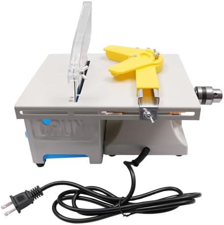 Mini Table Saw and Polisher, Multi-Functional Lapidary Saw for Crafts, Jewelry Making Polisher for Cutting, Grinding, Drilling, Angle Adjustable