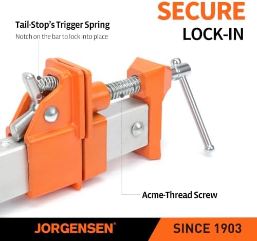 Jorgensen 36-Inch Aluminum Bar Clamps, 1000 lbs Clamping Force, 2-Pack