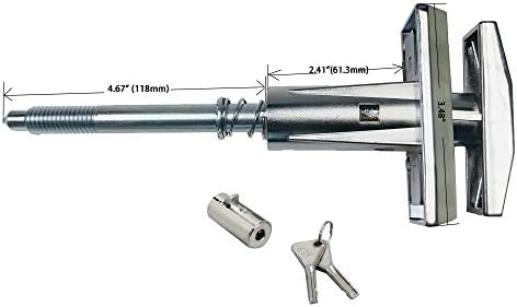 Dixie Narco T-Handle Replacement Whole Set Assembled with High Security Lock (Chrome Pack of 1, Assembled w/High Security Plug Lock)