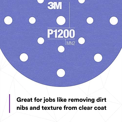 3M Hookit Flexible Abrasive Disc 270J, 34408, 6 in, Dust Free, P1200, 25 disc per carton