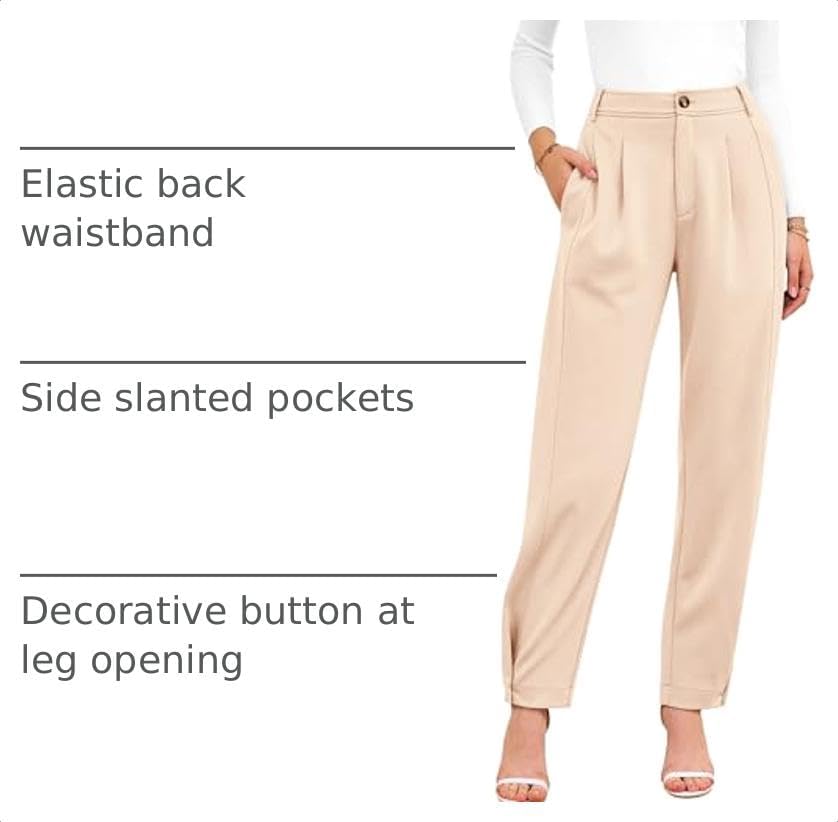 BTFBM Business Casual Outfits for Women Tapered Work Pants