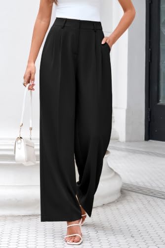 FUNYYZO Wide Leg Dress Pants for Women Work Slacks Business Casual Outfits