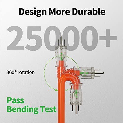POWGRN 25 FT 12/3 Outdoor Extension Cord Waterproof Heavy Duty Power Cord