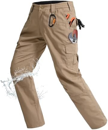 Rapoo Men's Ripstop Cargo Pants Work Pants EDC with 9 Pockets Hiking Pants