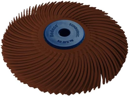 Dedeco Sunburst Radial Bristle Discs 4" x 1/2" Curved - Brown 36 Grit (Ultra-Coarse) - Aluminum Oxide (TC Series) for Polishing & Finishing 1/Unit