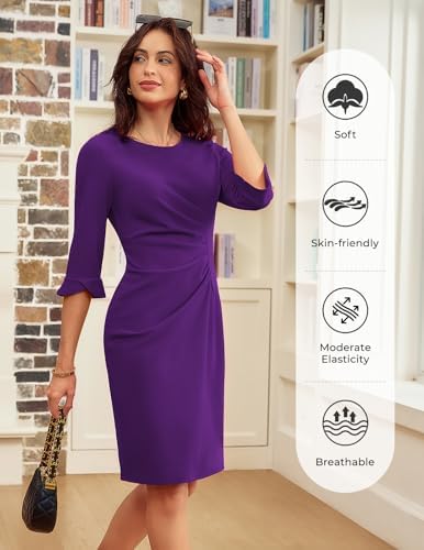 GRACE KARIN Work Dresses for Women 3/4 Sleeve Sheath Business Dress