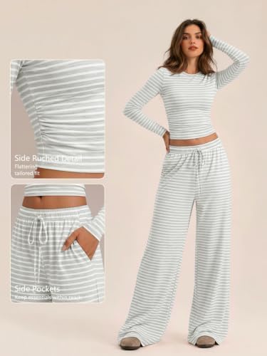 Trendy Queen Women's 2 Piece 2026 Fall Fashion Lounge Set with Pockets