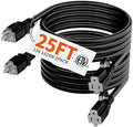 HUANCHAIN 2 Pack Indoor Outdoor Black Extension Cord 25 FT 16/3 Gauge