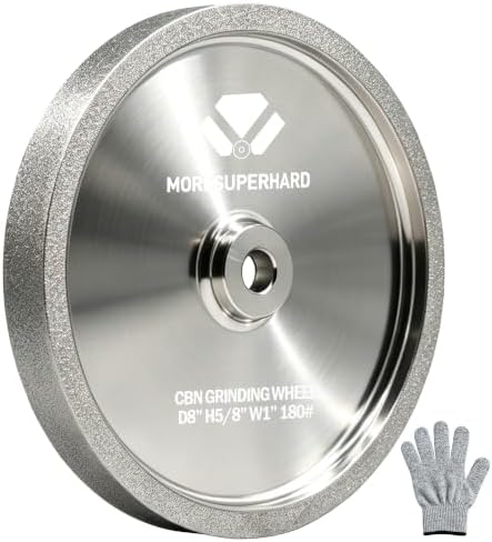 CBN Grinding Wheel 8 Inch 180 Grit, 8" x 1" Wide, 5/8" Arbor, Bench Grinder Wheel for Sharpening HSS, Lathe Tools, Chisels & Woodturning Tools, Fit 8-Inch Bench Grinders(180 Grit)