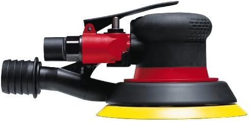 Chicago Pneumatic CP3514 - Air Orbital Sander Tool, Home Improvement, Woodworking Tools, Polisher, Rust Removal, Central Vacuum, 5 Pad Holes, Hook & Loop, 5 Inch (125 mm), 0.28 HP / 210 W - 12000 RPM
