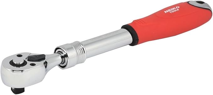 NEIKO 03067A 3/8-Inch-Drive Extendable Ratchet Handle, 72-Tooth Reversible Ratcheting Feature, Extends 8 1/2 to 12 3/8 Inches