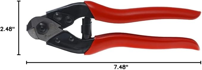 FELCO C7 Swiss Made Cable Cutters – One-Hand Wire Cutters for Bike Brake Lines, Fencing & Electrical Work | Compact Hand Tool with Triangular Hardened Steel Blades, Non-Slip Grip, No-Fray, 7mm